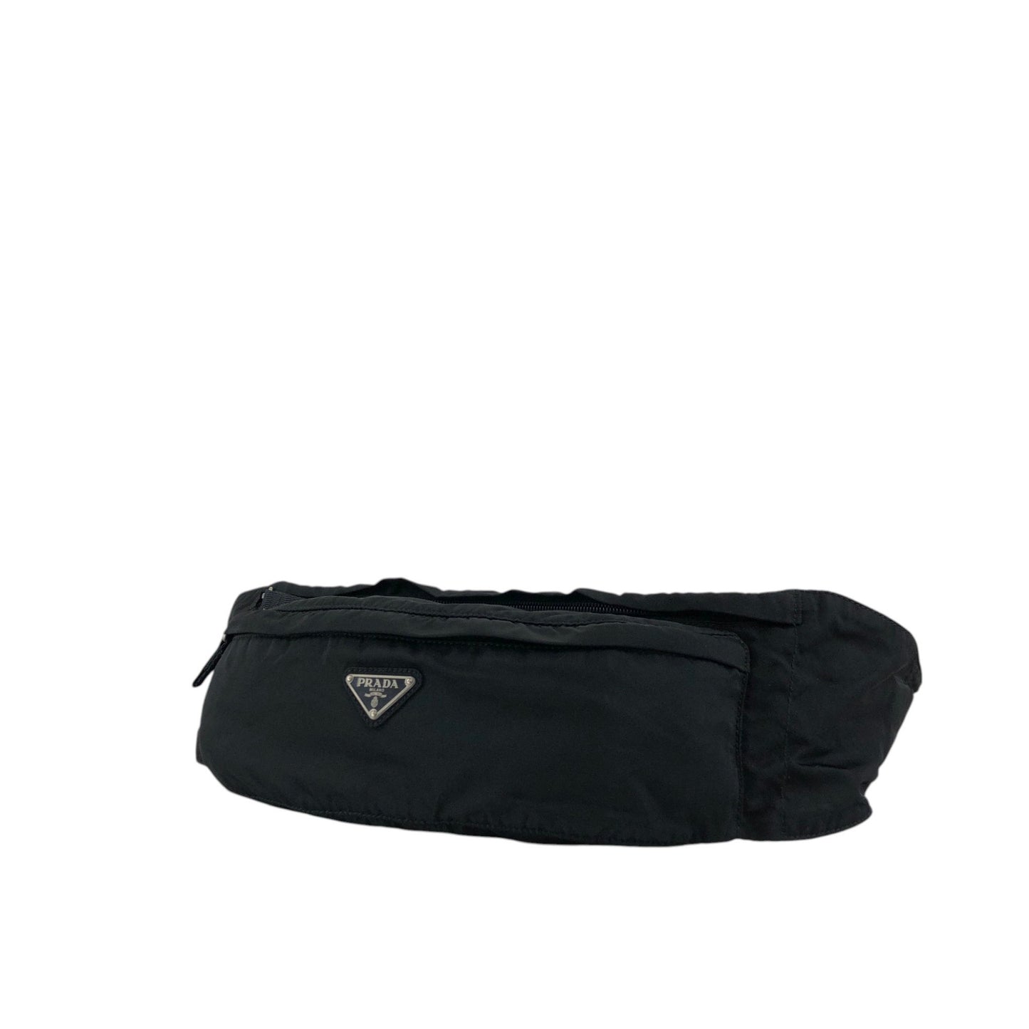 PRADA Tessuto Triangle Logo Sling bag Black Vintage cf6epr