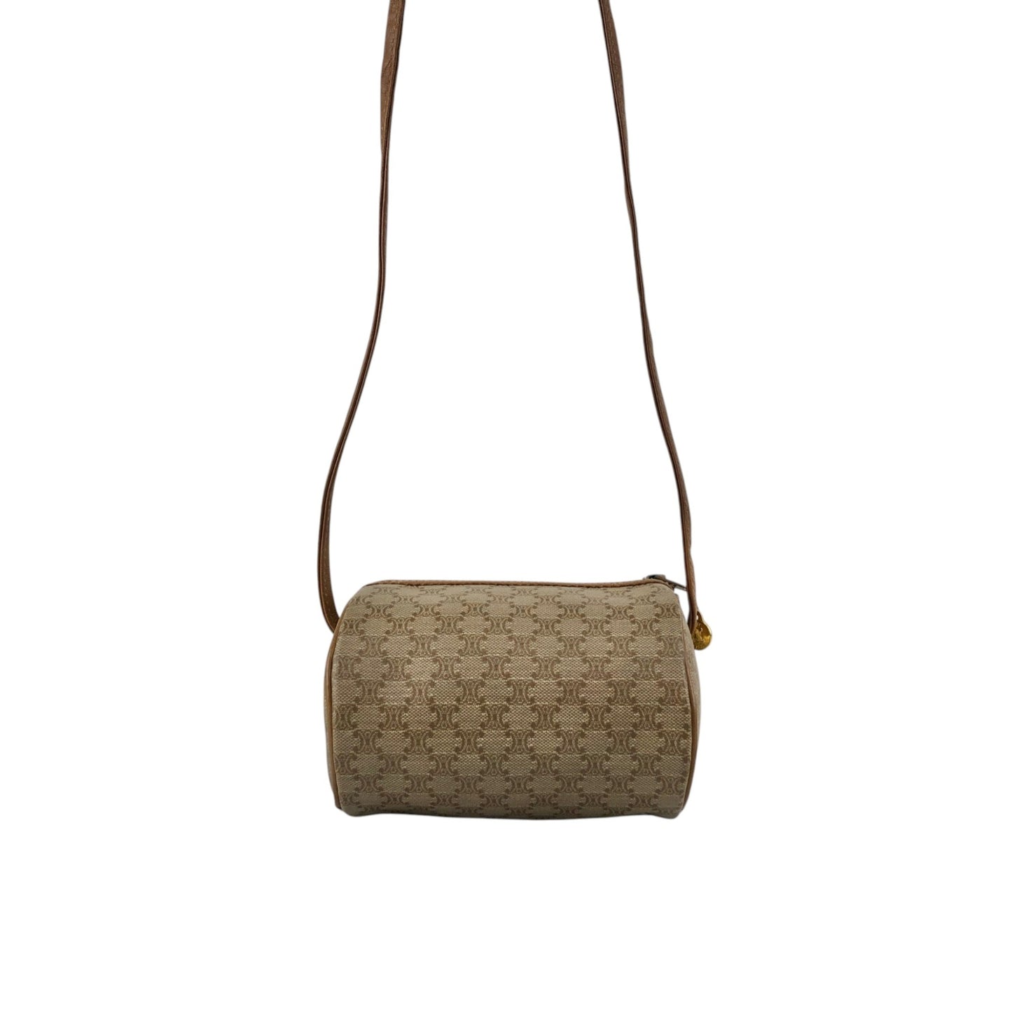 CELINE Macadam Blason Small Shoulder bag Beige Vintage n3gs7s