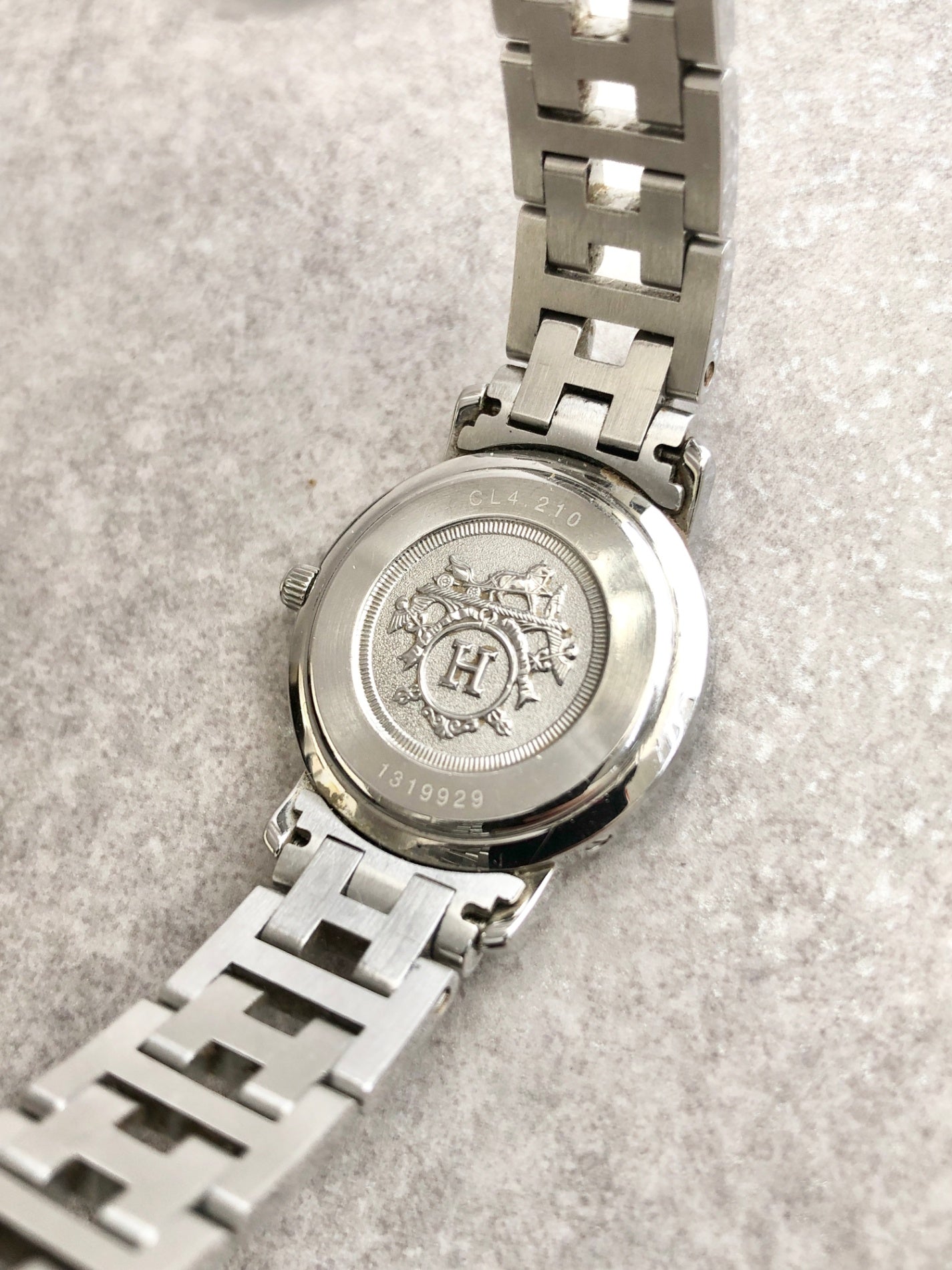 HERMES Quartz Watch Silver Vintage efbvgb