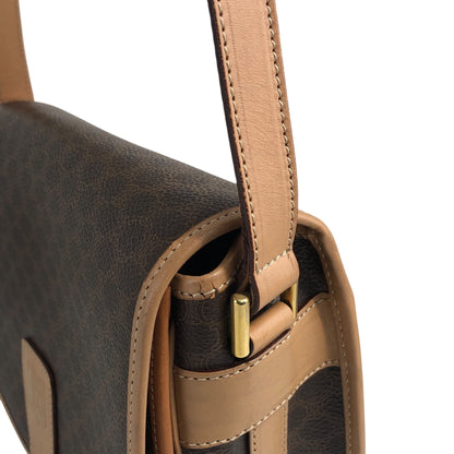 CELINE Macadam Blason Flap Shoulder bag Brown Vintage 7sfwkz