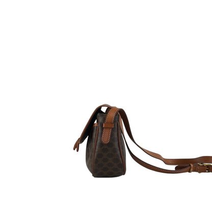 CELINE Macadam Blason Tassel Shoulder bag Brown Vintage hkgap3