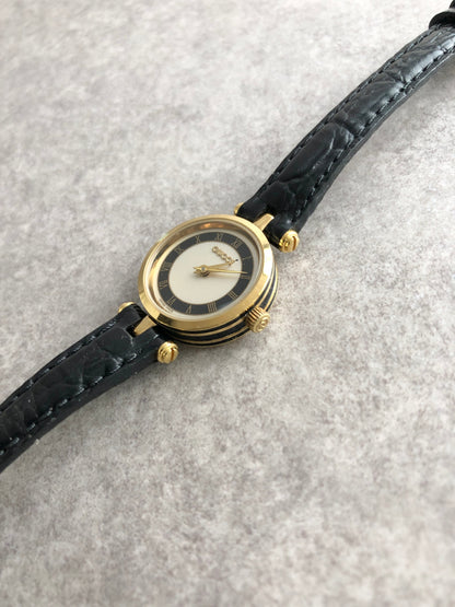 GUCCI Logo Quartz Watch Black Vintage yb88b5