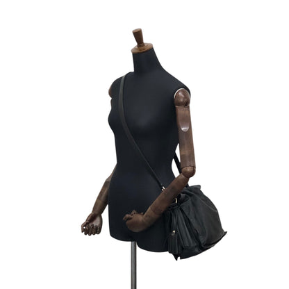LOEWE Anagram Drawstring Shoulder bag Black Vintage t3naju