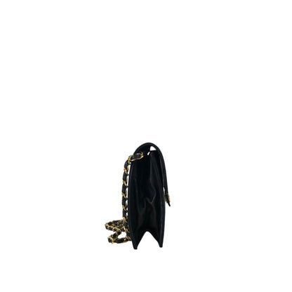 CHANEL Matelasse Coco Mark Turn Lock Chain Shoulder bag Black Vintage tjbcjh