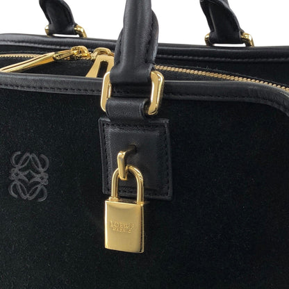 LOEWE Amazona28 Anagram Small Boston bag Handbag Black Vintage hf8cwp