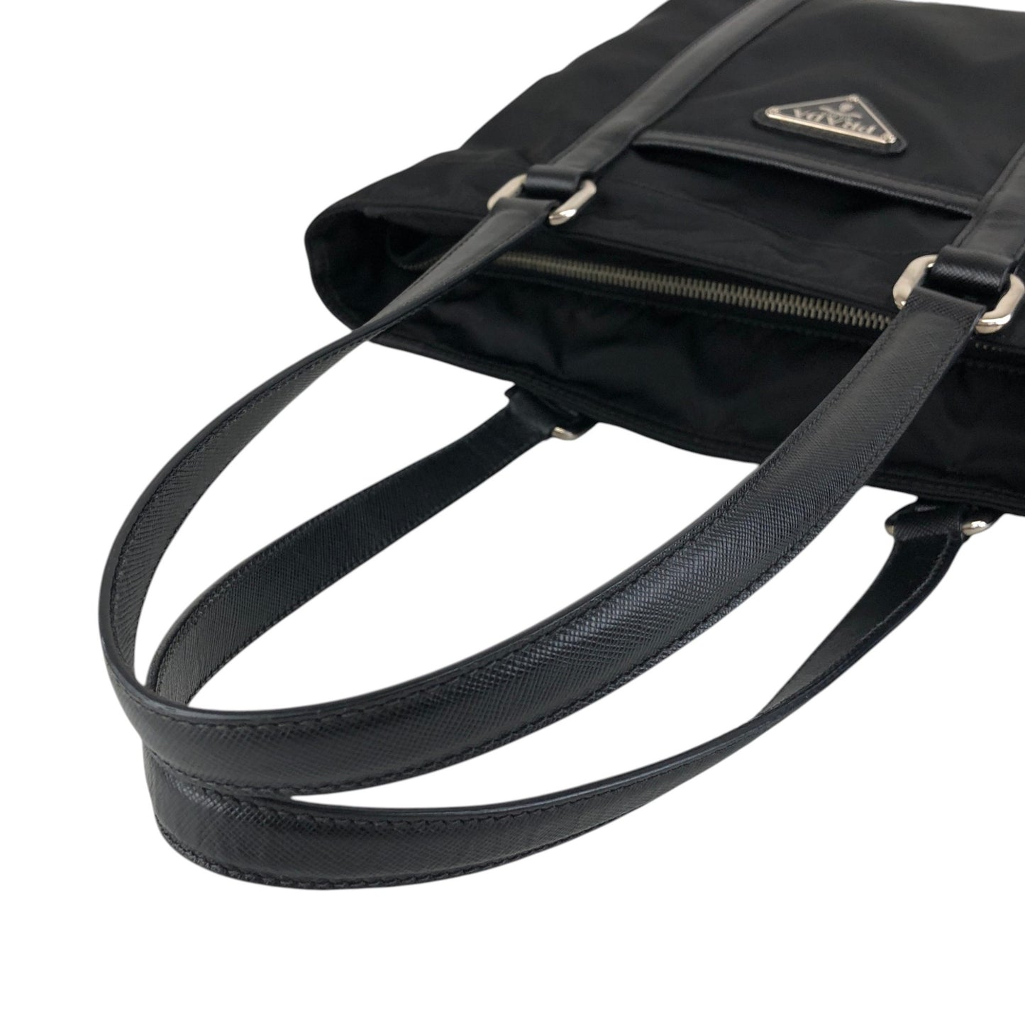 PRADA Tessuto Triangle Logo Totebag Black Vintage tgzvbu