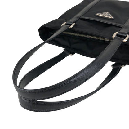 PRADA Tessuto Triangle Logo Totebag Black Vintage tgzvbu