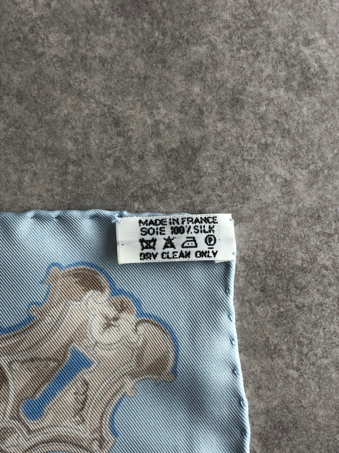 HERMES Silk Scarf Light Blue Les Cles Vintage xebh48