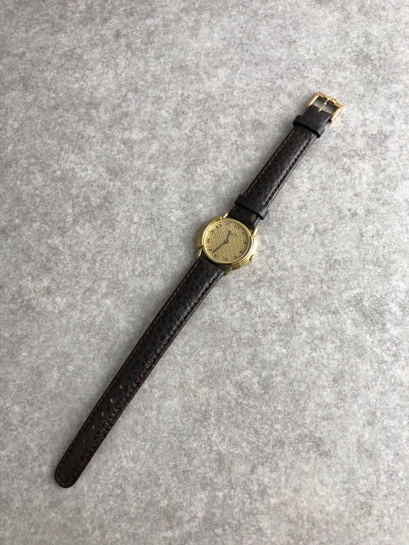 Christian Dior Watch Gold×Brown Vintage 2mewkg