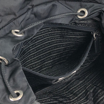 PRADA Tessuto Triangle Logo Double Pocket Backpack Black Vintage rr2dvd