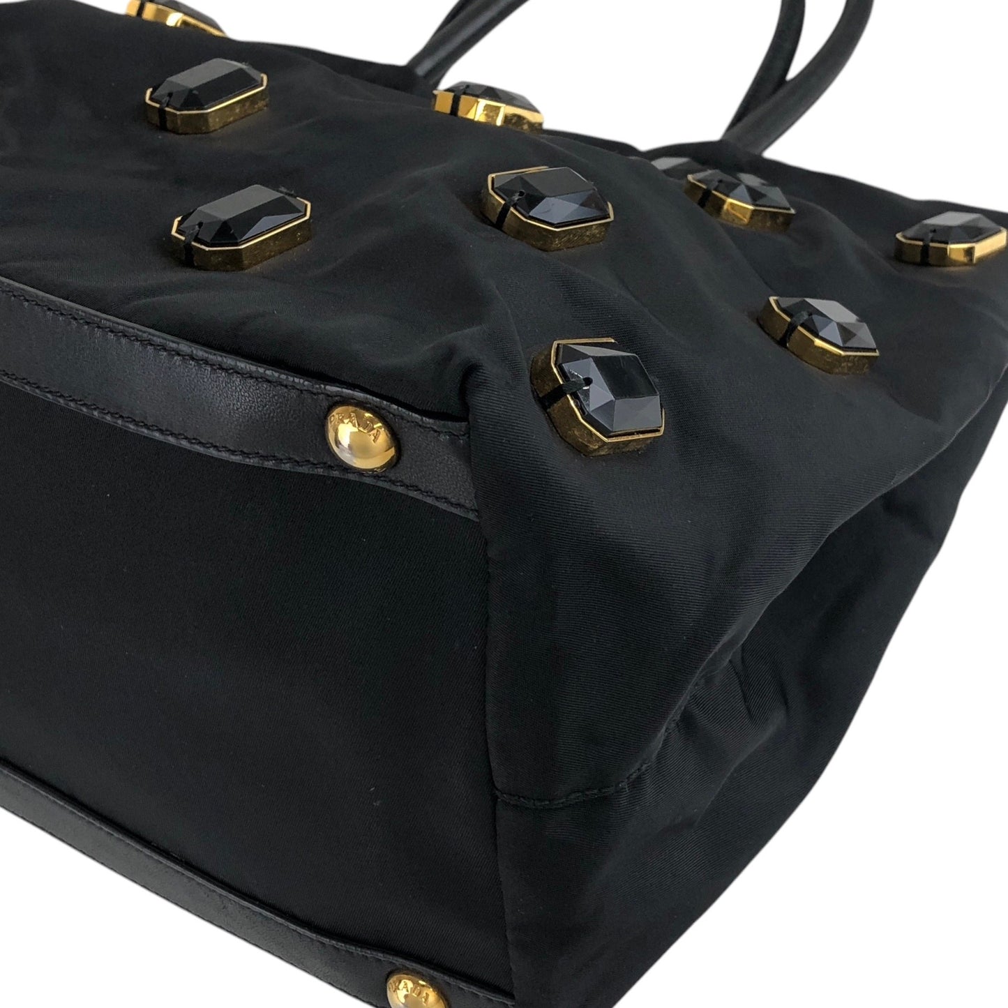 PRADA Logo Shoulder bag Totebag Black Vintage autmuy