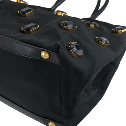 PRADA Logo Shoulder bag Totebag Black Vintage autmuy