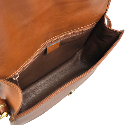 CELINE Gancini Shoulder bag Brown Vintage 4x8mbp