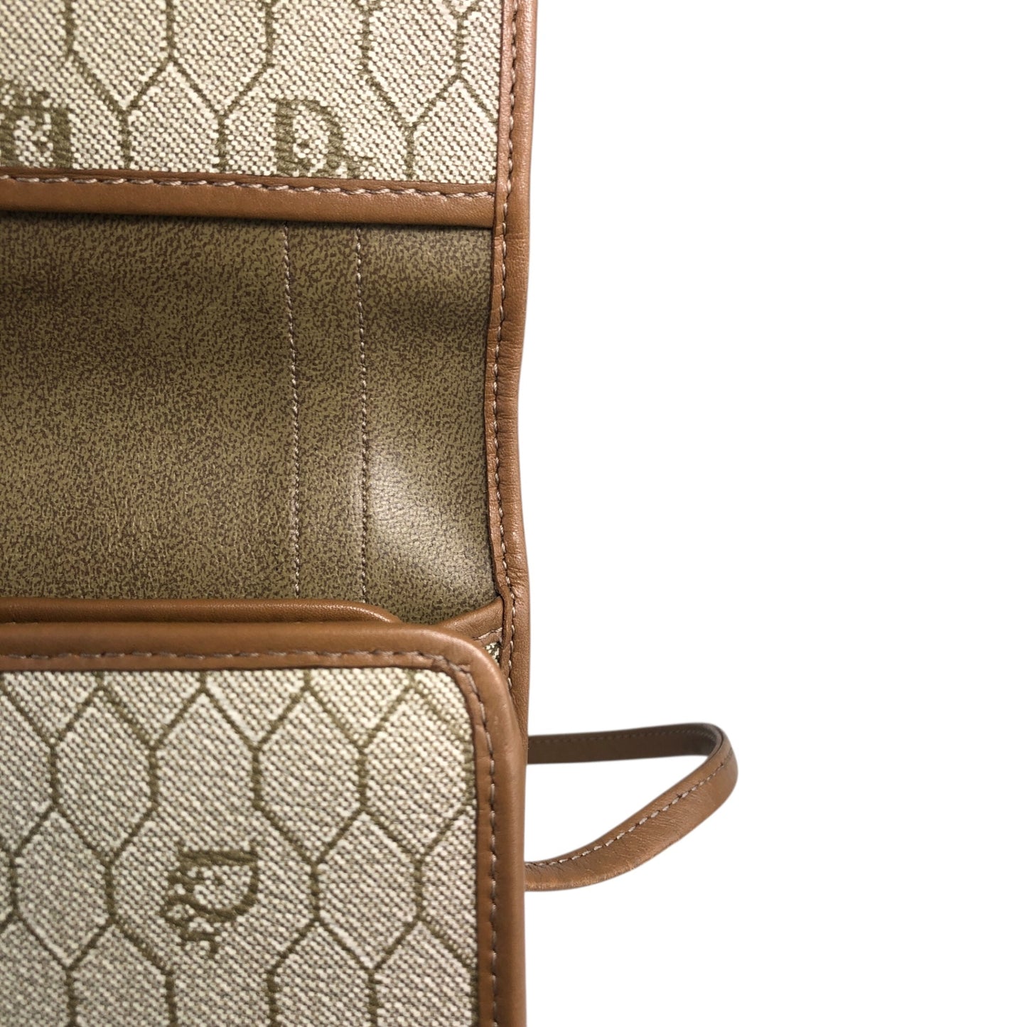 Christian Dior Honeycomb Pattern Shoulder bag Beige Vintage ygh7tx