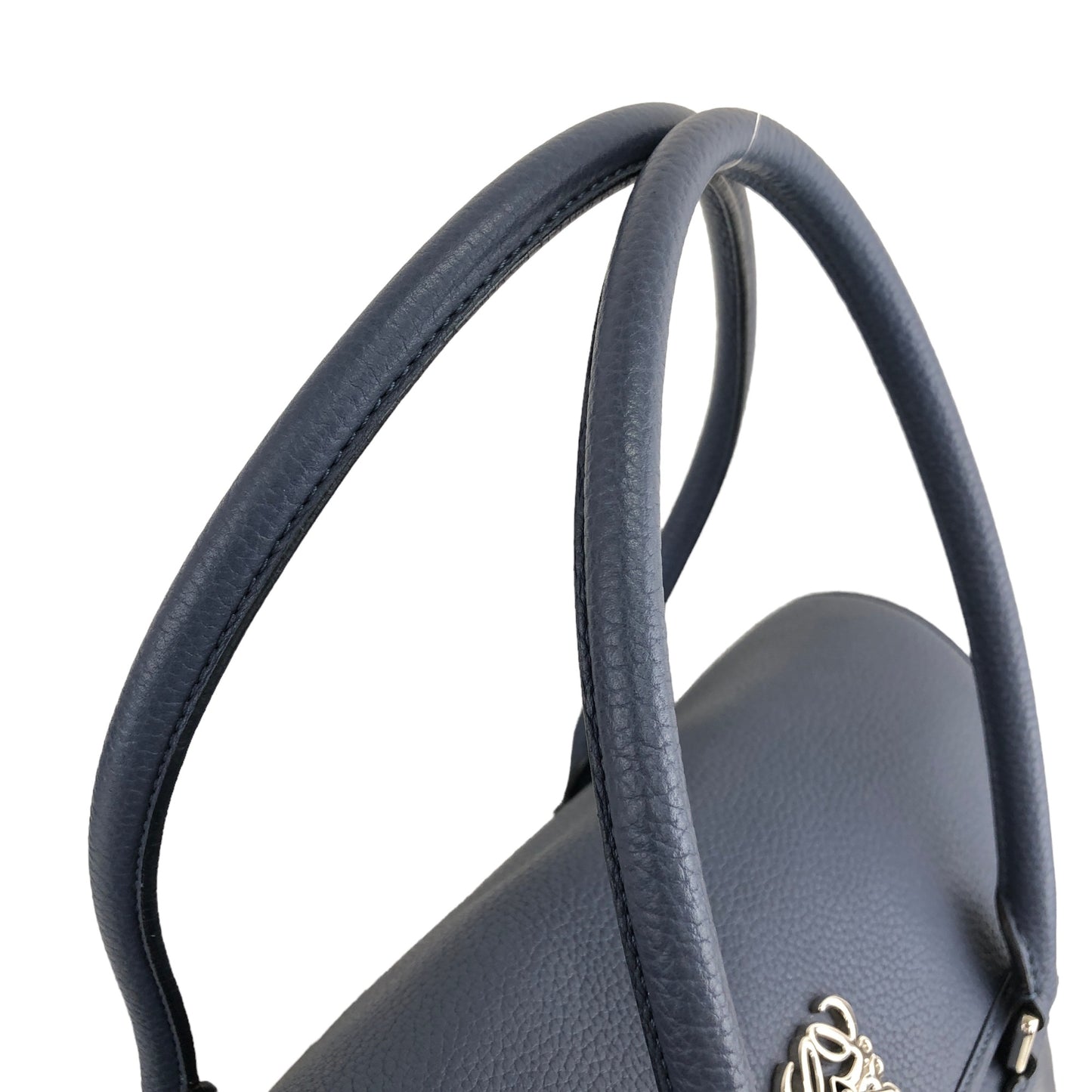 LOEWE Anagram Turn Lock Leather Handbag Blue Gray Vintage v8tra2