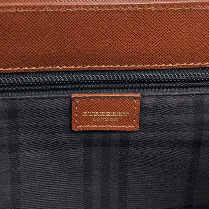 BURBERRY Flap Handbag Brown Vintage 3ex85e