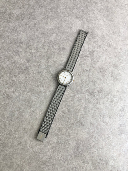 Yves Saint Laurent YSL Logo Watch Silver 4620-E62275 YO Vintage bufvtw