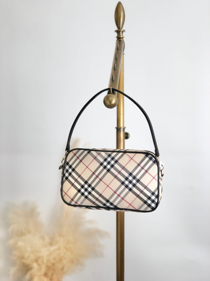 BURBERRY Nova Check Shoulder bag Beige Vintage kg336h