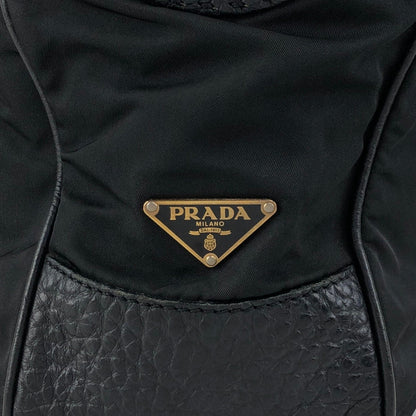 PRADA Triangle Logo Front Pocket Totebag Black Vintage 8vzd5r