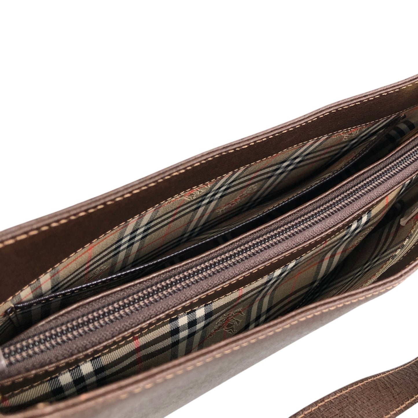 BURBERRY Logo Shoulder bag Brown Vintage 87xjxe