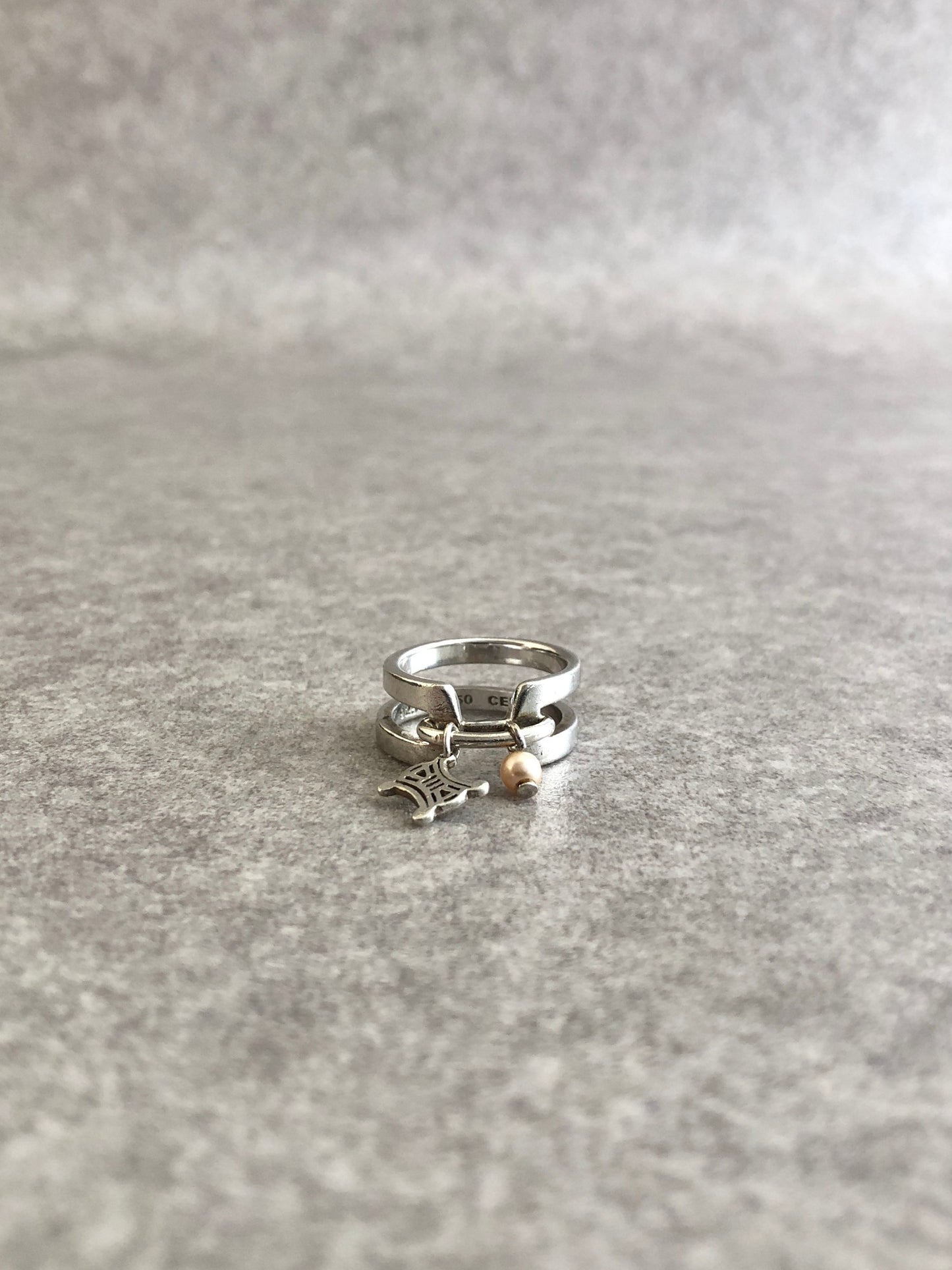 CELINE Blason Ring Silver SILVER925 Vintage jnpxi7