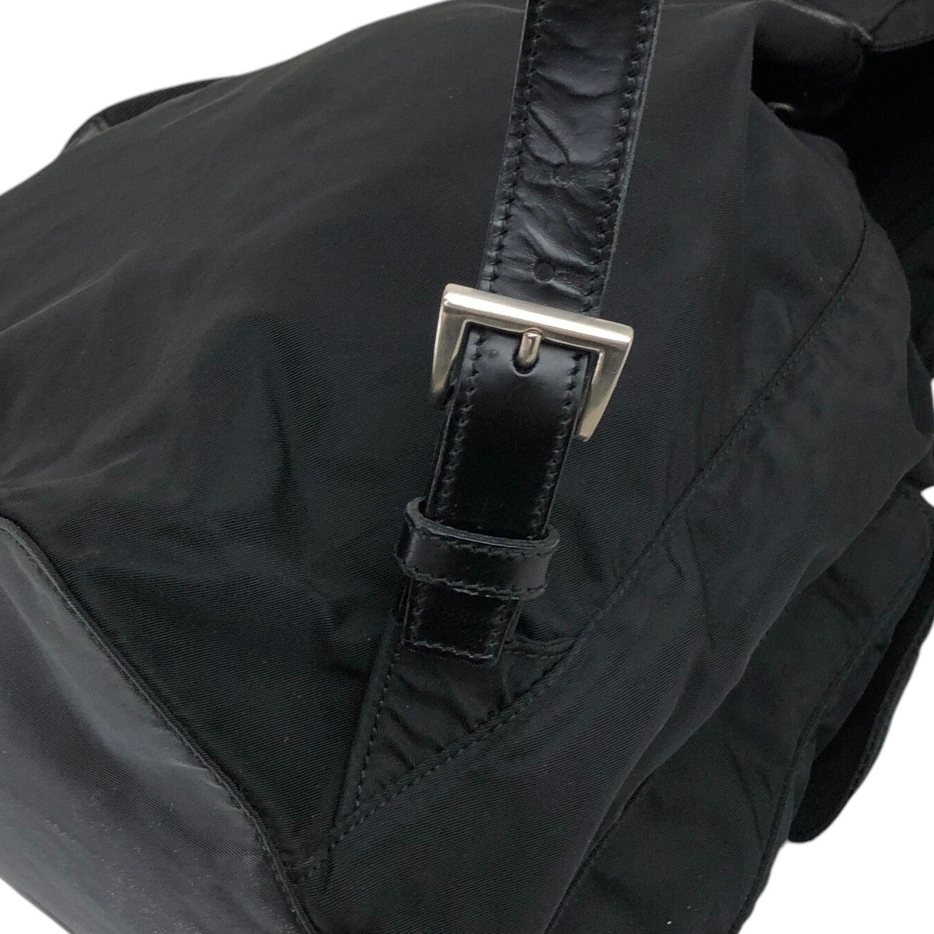 PRADA Triangle Logo Double Pocket Backpack Black Vintage rvkvgm