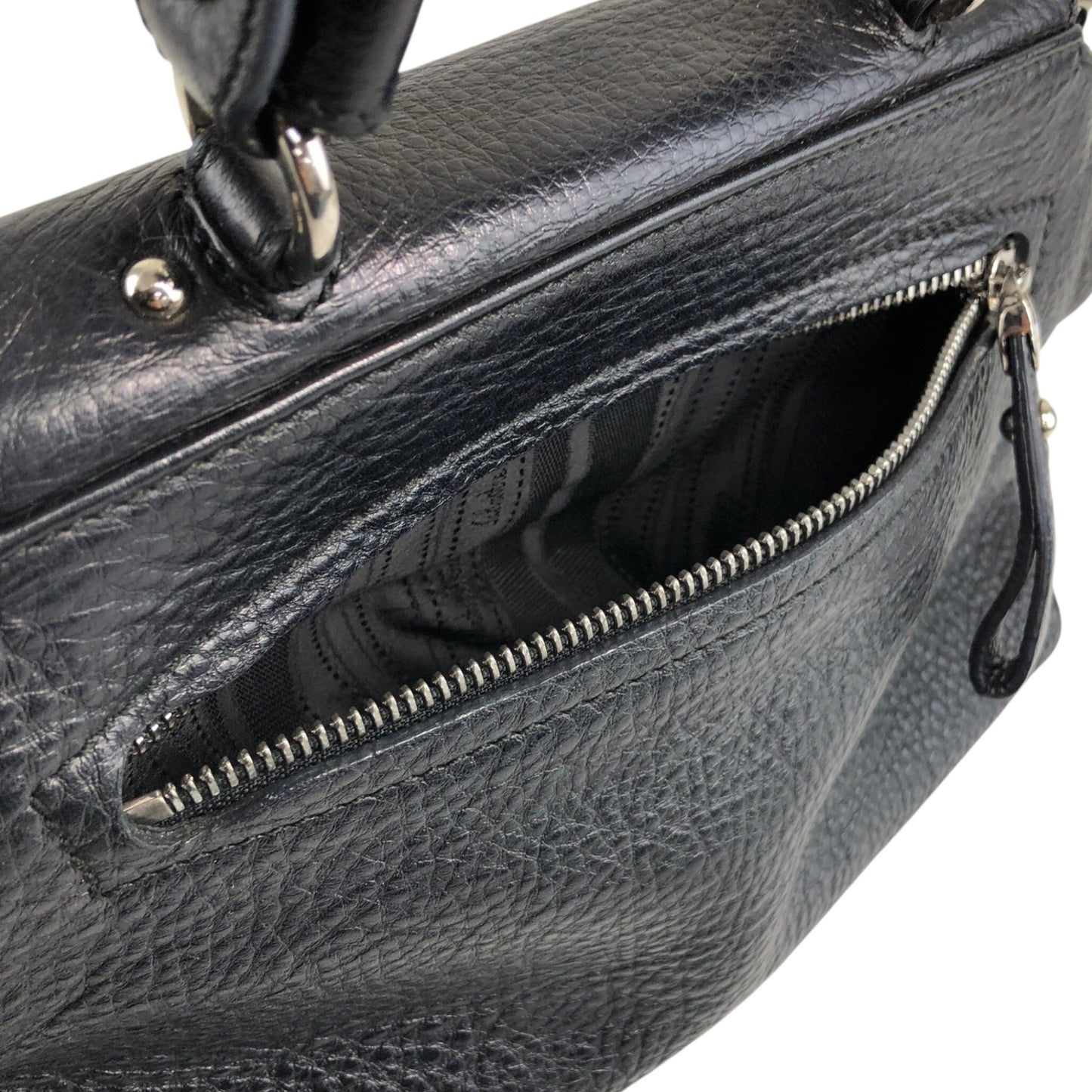 Salvatore Ferragamo Gancini Two-way Handbag Shoulder bag Black Vintage 82dd4b