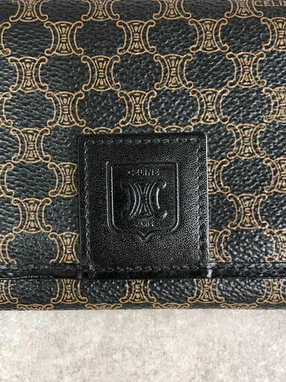 CELINE Macadam Blason Long Wallet Black Vintage nvvpfx