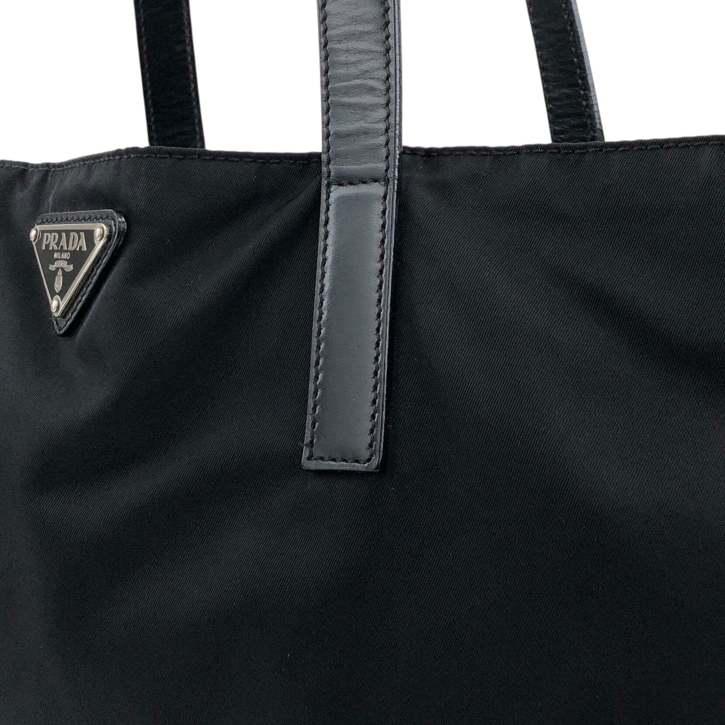 PRADA Tessuto Triangle Logo Totebag Black Vintage xp2biu