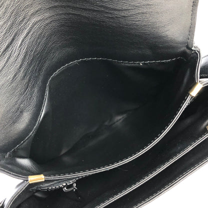 CELINE Triomphe Leather Crossbody Shoulder bag Black Vintage hn5feu