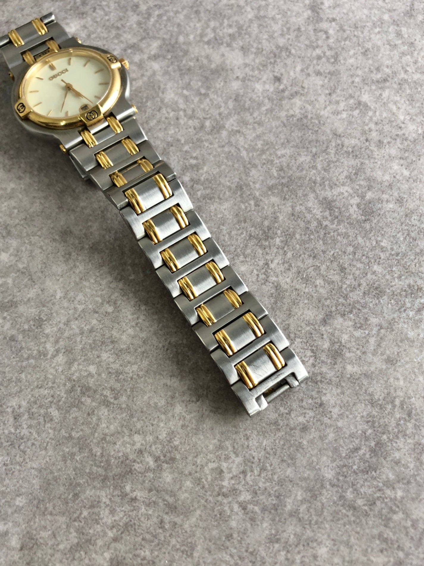 GUCCI Watch Silver×Gold 9000M Vintage tzfvjs
