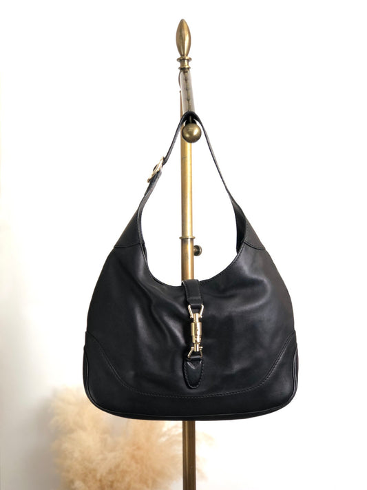 GUCCI Jackie Shoulder bag Black Vintage k7dm3y