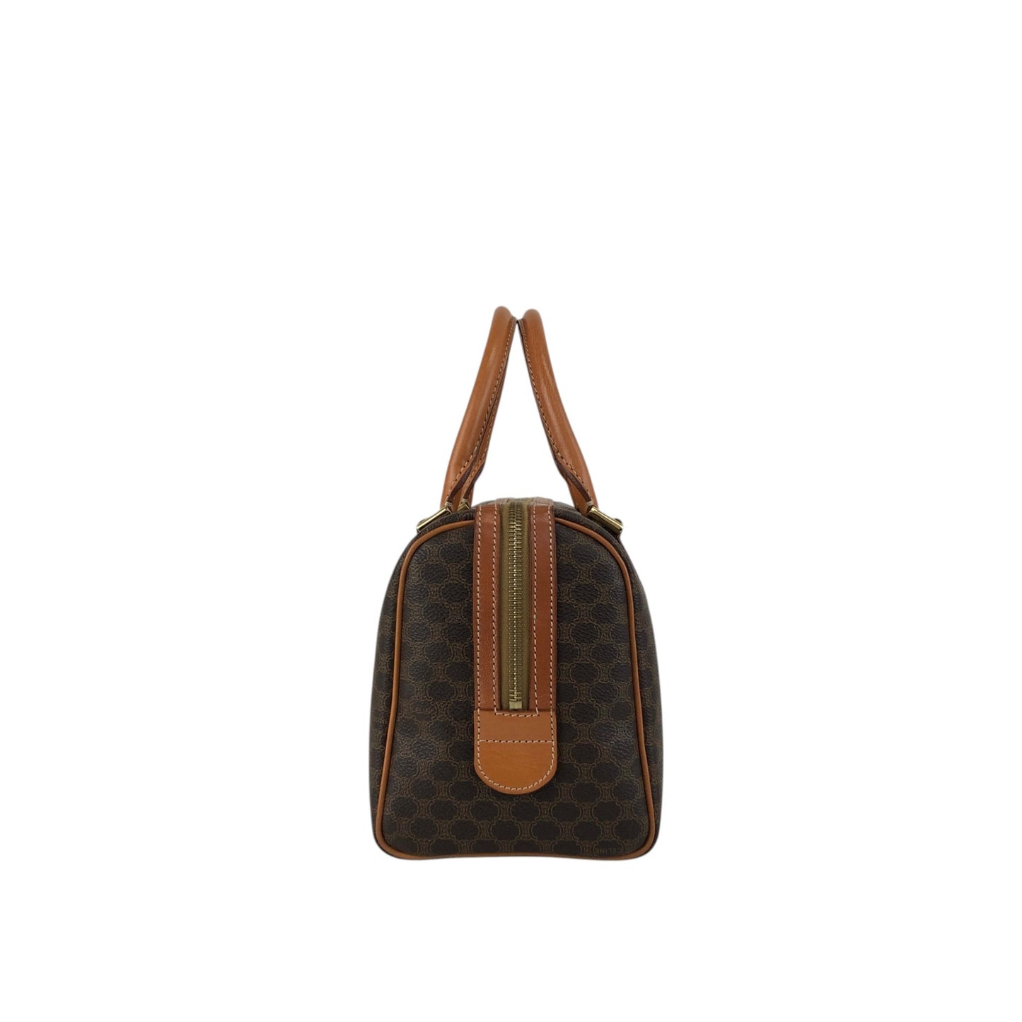 CELINE Macadam Blason Two-way Small Boston bag Shoulder bag Brown Vintage haxmcm