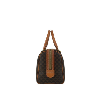 CELINE Macadam Blason Two-way Small Boston bag Shoulder bag Brown Vintage haxmcm