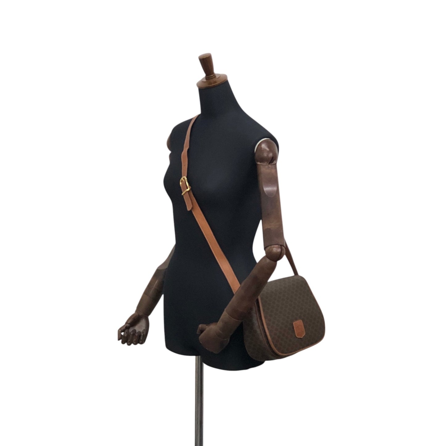 CELINE Macadam Blason Shoulder bag Brown Vintage hpe7an
