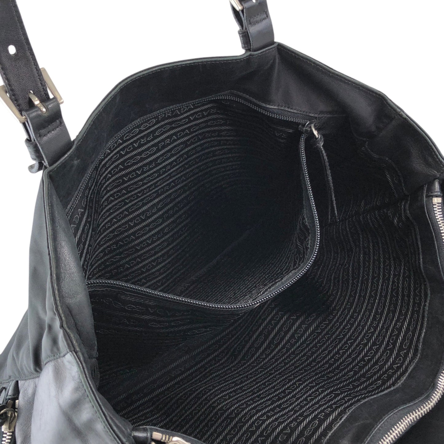 PRADA Tessuto Triangle Logo Handbag Black Vintage e52d78