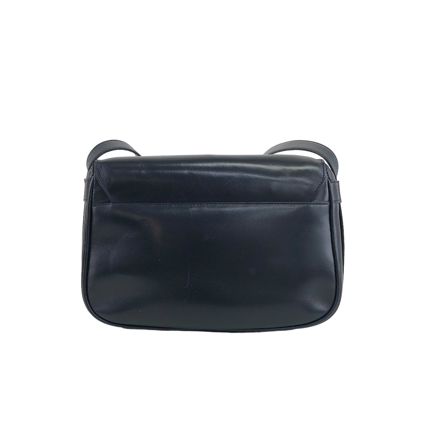 CELINE Blason Turn LocK Shoulder bag Navy Vintage uaxp5e