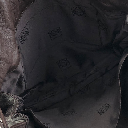 LOEWE Anagram 皮革抽繩單肩包棕色復古 ydkgd6 
