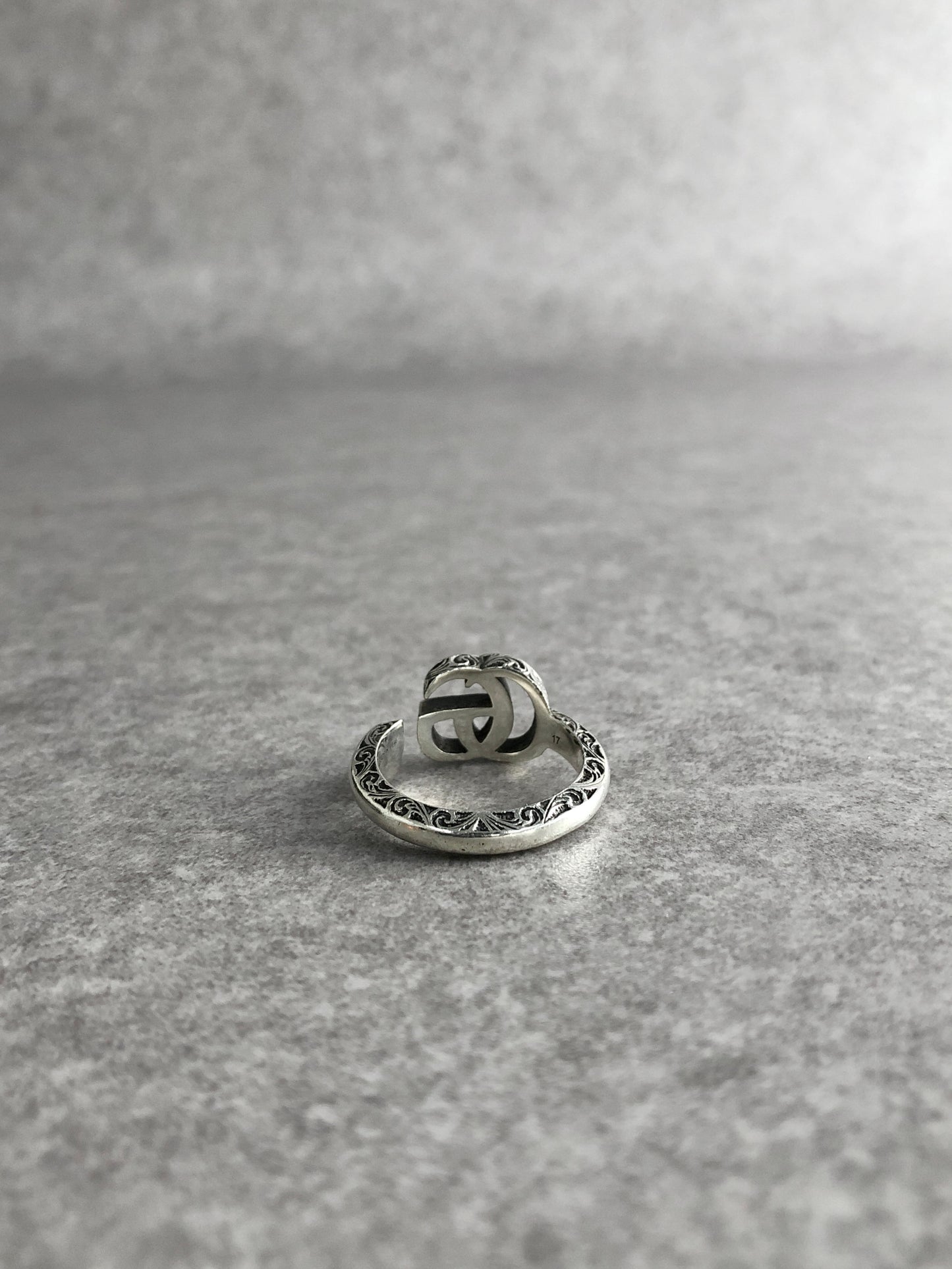 GUCCI Interlocking SILVER925  Ring Silver Vintage 7rftsk