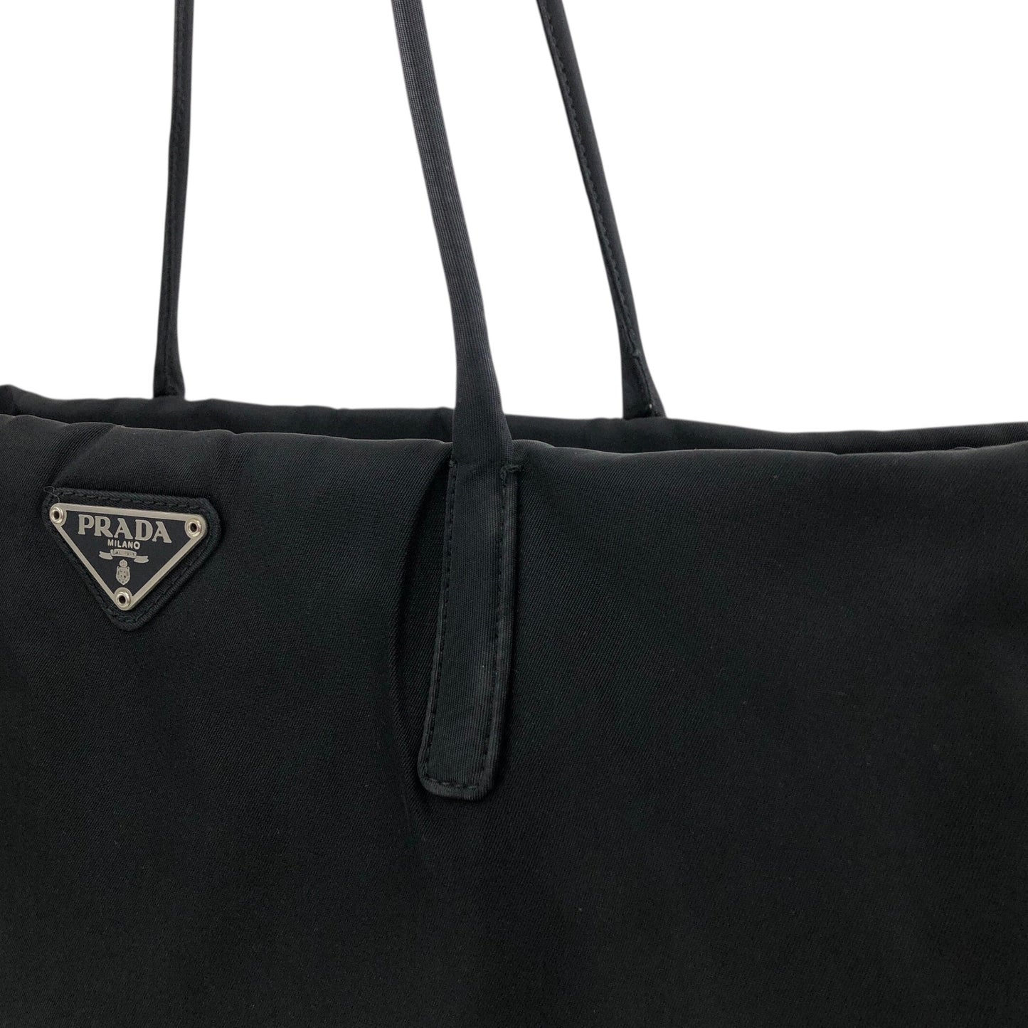 PRADA Tessuto Triangle Logo Totebag Black Vintage a5e385