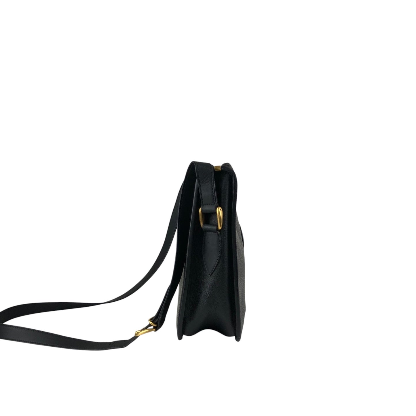 GUCCI Logo Shoulder bag Black Vintage u2u3ar