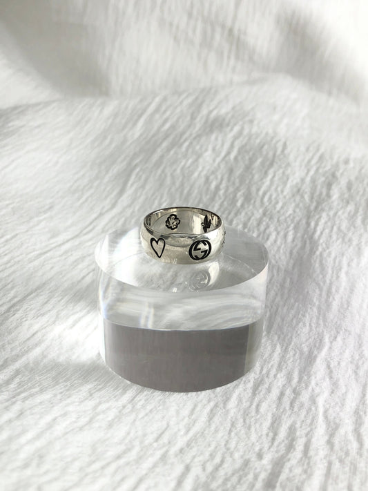 GUCCI Silver Blind For Love Ring Vintage bv4c3r