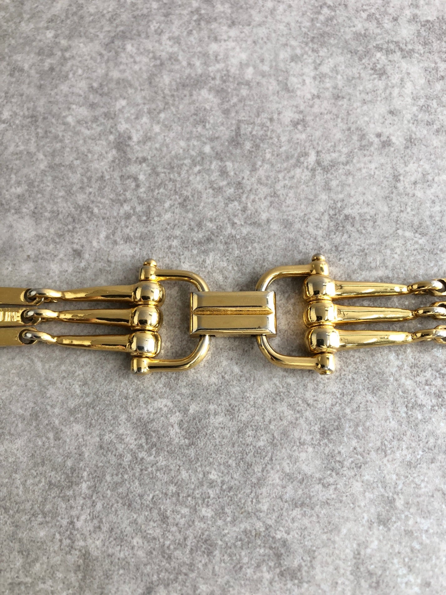 CELINE Horse Bit Bracelet Gold Vintage p7k2ik