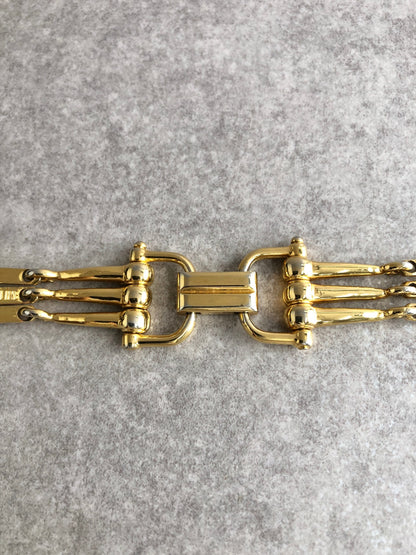 CELINE Horse Bit Bracelet Gold Vintage p7k2ik