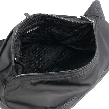 PRADA Tessuto Triangle Logo Shoulder bag Black Vintage wm6a24
