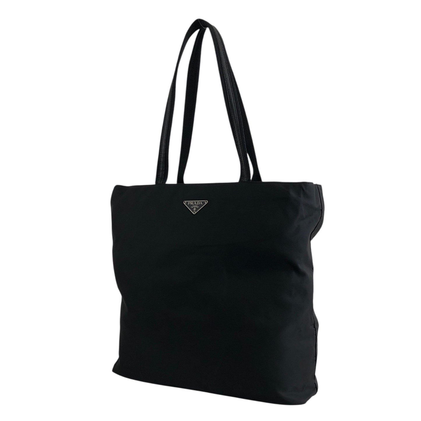 PRADA Tessuto Triangle Logo Totebag Black Vintage 885ief