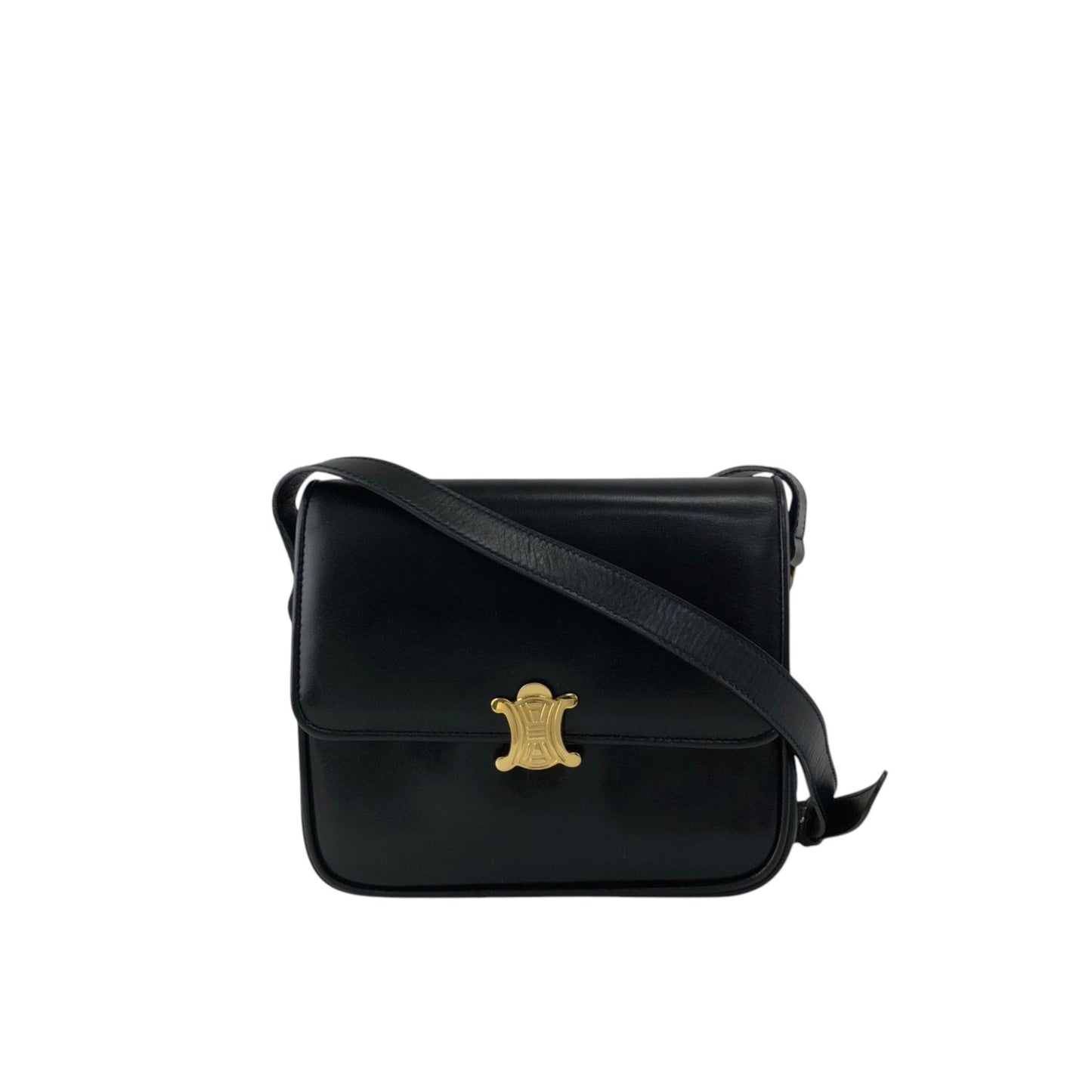 CELINE Triomphe Shoulder bag Black Vintage igefky