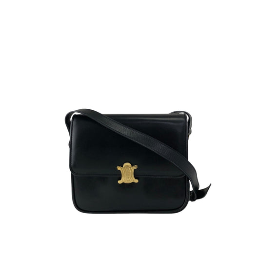 CELINE Triomphe Shoulder bag Black Vintage igefky