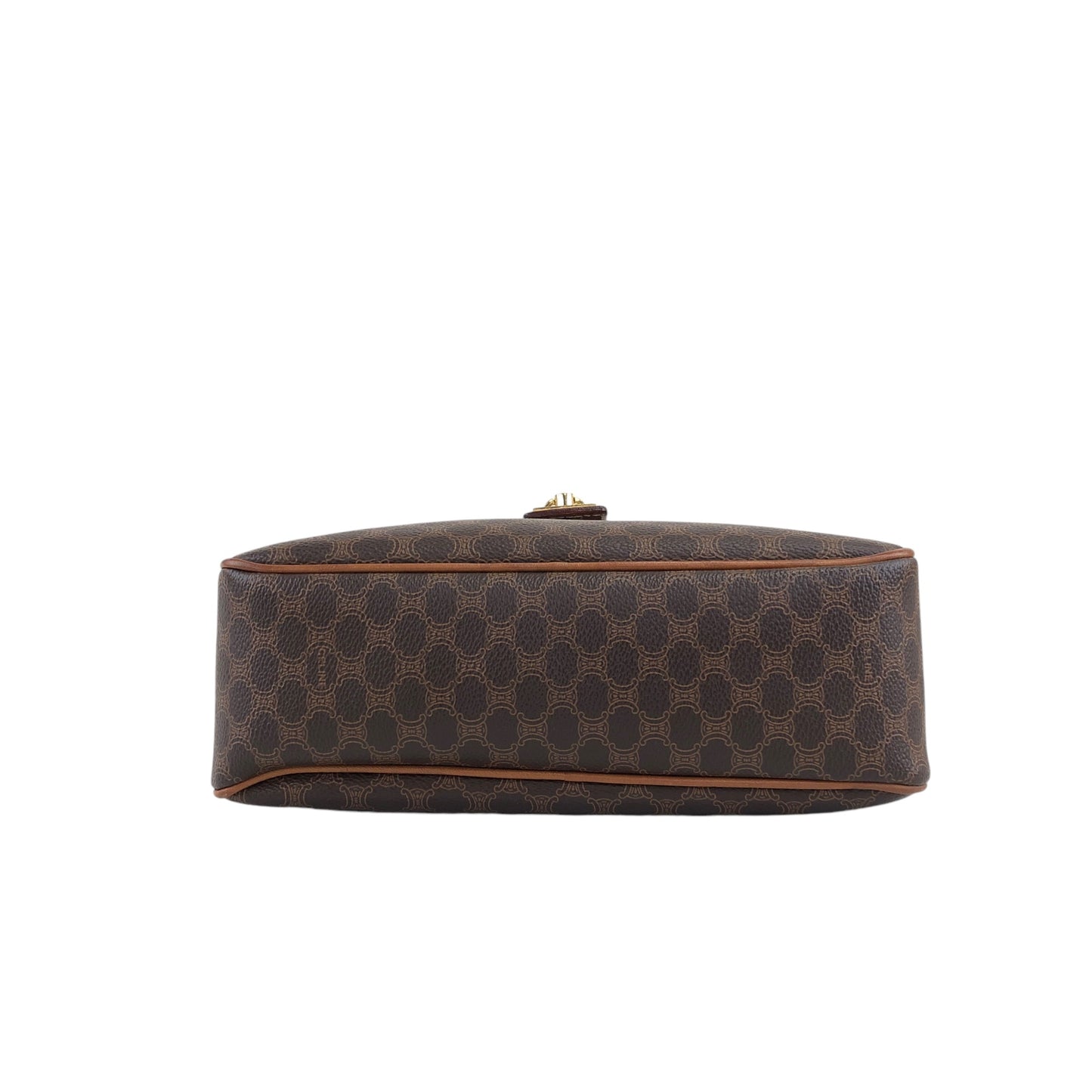 CELINE Macadam Gancini Shoulder bag Brown Vintage 7y7av5