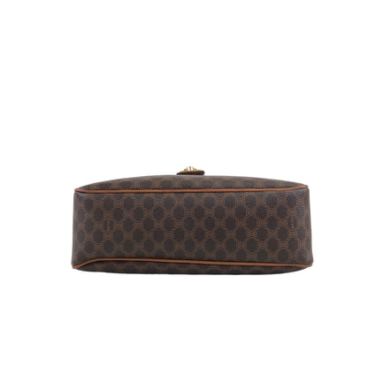 CELINE Macadam Gancini Shoulder bag Brown Vintage 7y7av5